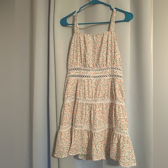 70s style tie shoulder floral dress | L - Picture 1 of 12